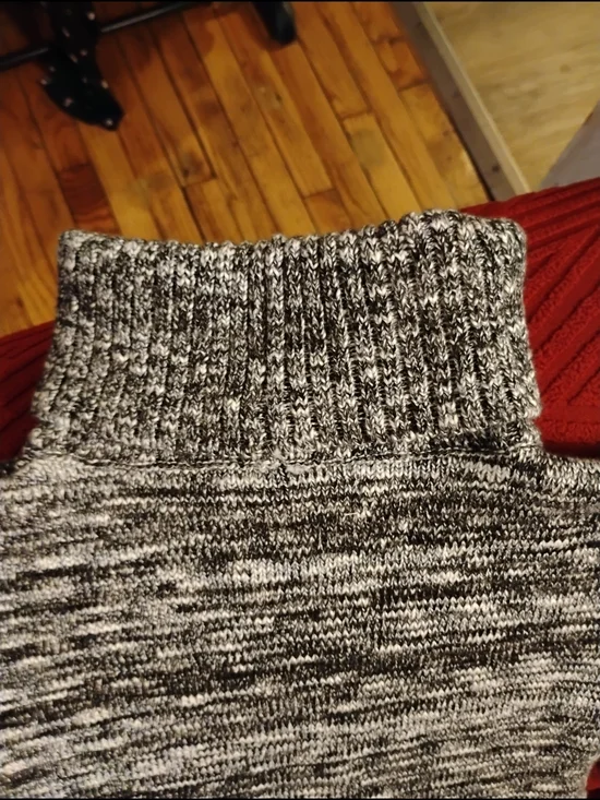 Sleeveless Turtleneck Knit Midi Dress Sweater - Gray 17 inch p2p - Picture 6 of 8